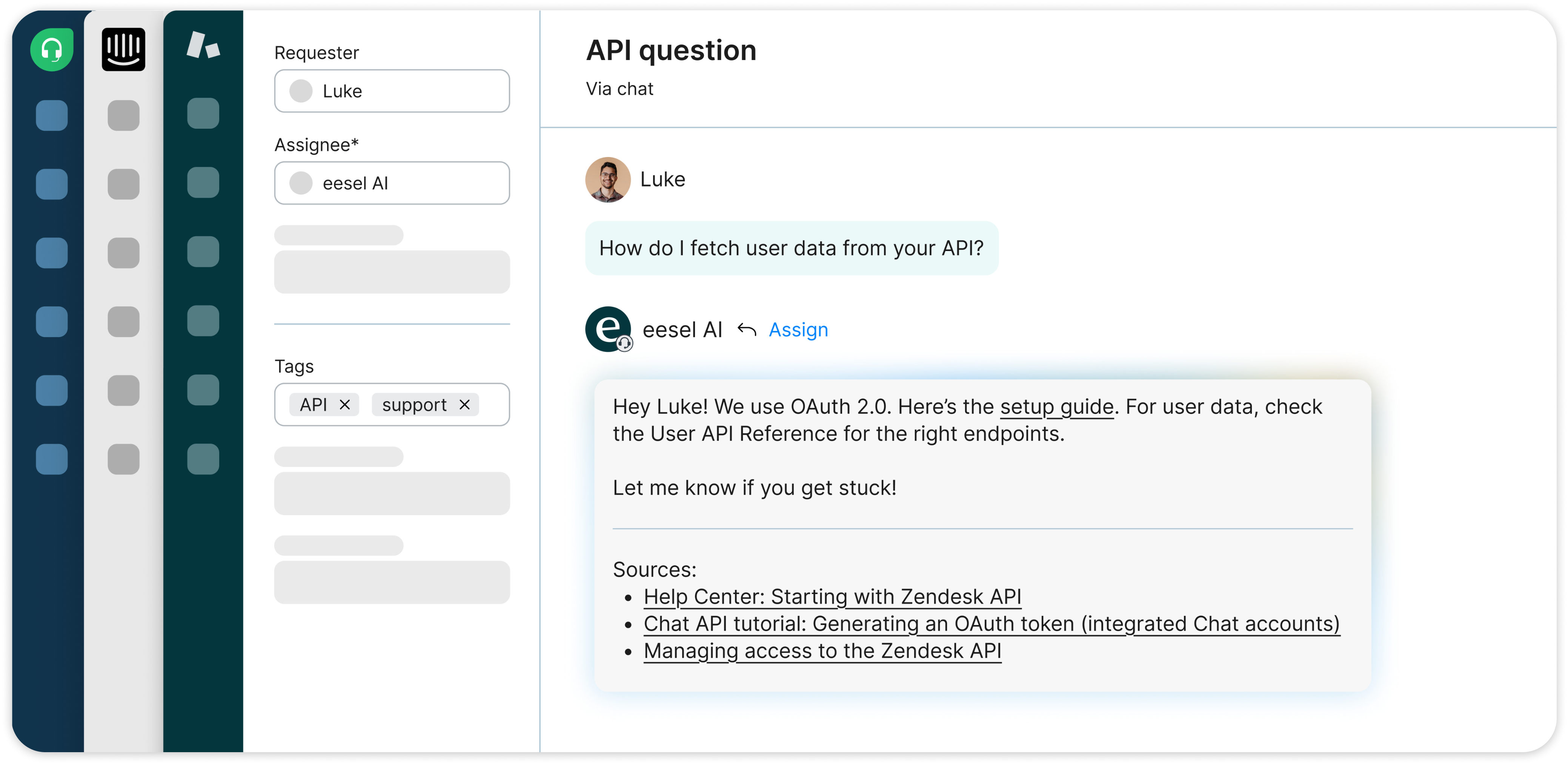 screenshot of eesel AI
